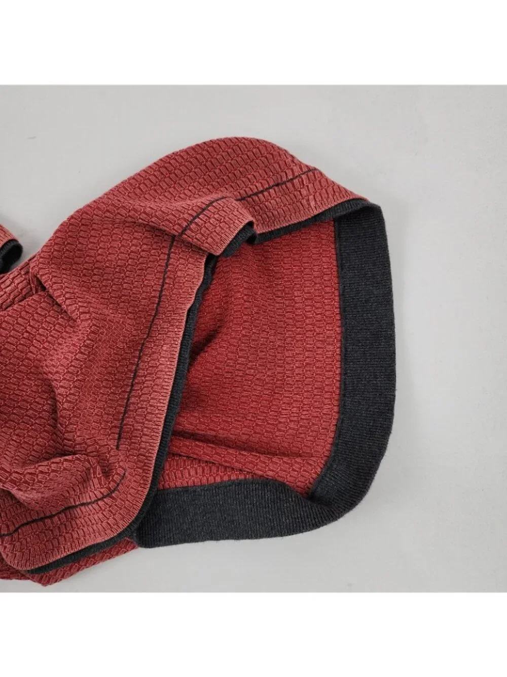 Carbon 2 Cobalt Sweater Mens XL Red Rust Waffle-Knit L/S V-Neck Pullover